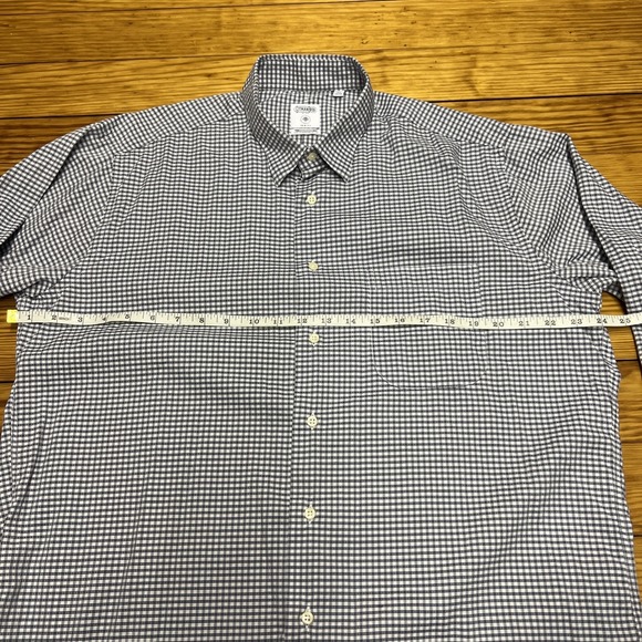 Gitman Bros Shirt Large Check Trim Fit Stretch Wingspan Allen Edmonds 16.5 - Picture 5 of 9